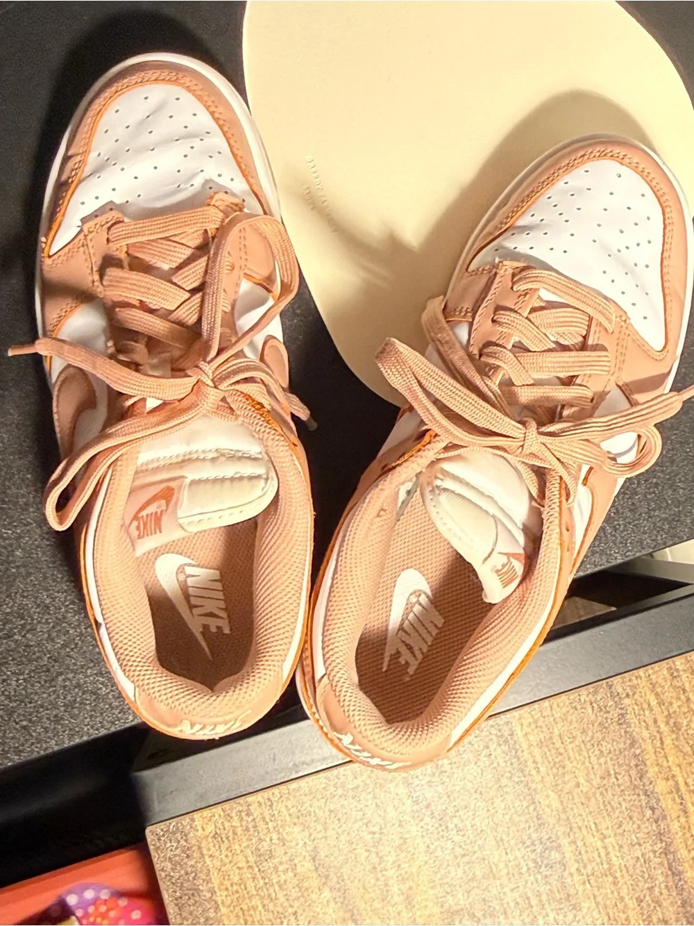Nike Women’s Dunks Panda Low-Top Sneakers in Peach/White